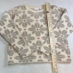 Cryus sold by Anthropologie Cream and Taupe Floral Sweater